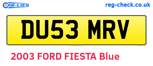 DU53MRV are the vehicle registration plates.