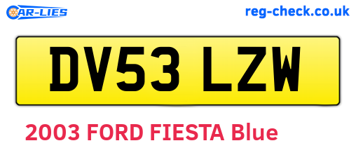DV53LZW are the vehicle registration plates.