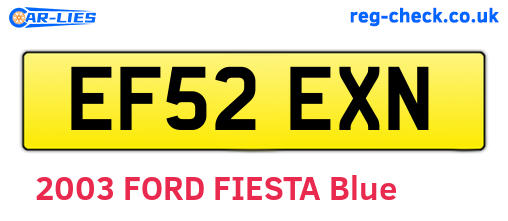 EF52EXN are the vehicle registration plates.