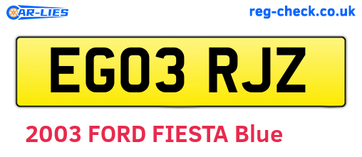 EG03RJZ are the vehicle registration plates.