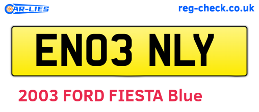 EN03NLY are the vehicle registration plates.