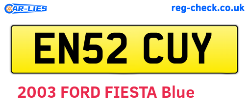 EN52CUY are the vehicle registration plates.