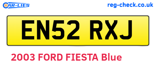 EN52RXJ are the vehicle registration plates.