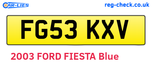 FG53KXV are the vehicle registration plates.