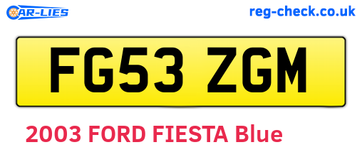 FG53ZGM are the vehicle registration plates.