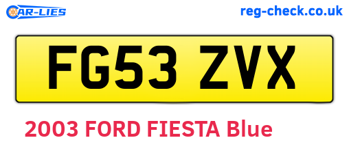 FG53ZVX are the vehicle registration plates.