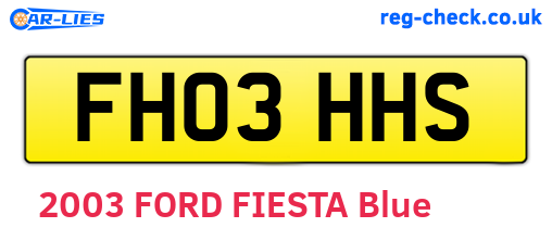 FH03HHS are the vehicle registration plates.