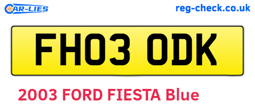 FH03ODK are the vehicle registration plates.