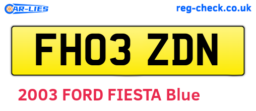 FH03ZDN are the vehicle registration plates.