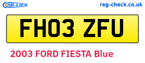 FH03ZFU are the vehicle registration plates.