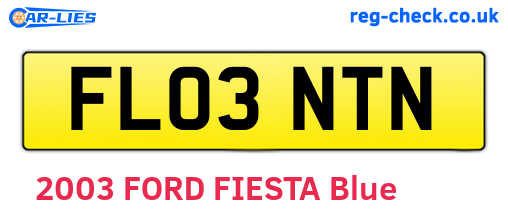 FL03NTN are the vehicle registration plates.