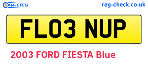 FL03NUP are the vehicle registration plates.