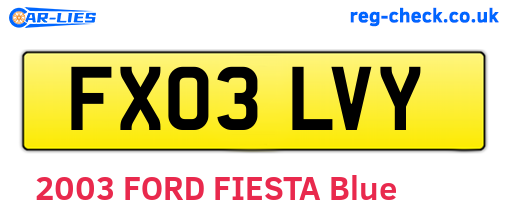 FX03LVY are the vehicle registration plates.