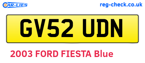 GV52UDN are the vehicle registration plates.