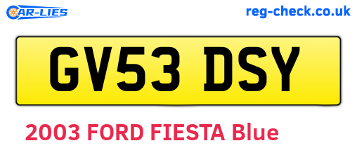GV53DSY are the vehicle registration plates.