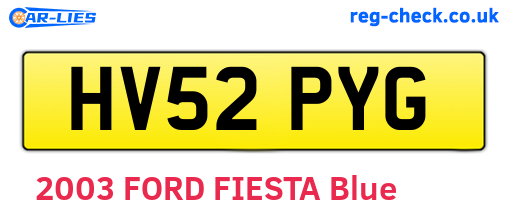 HV52PYG are the vehicle registration plates.