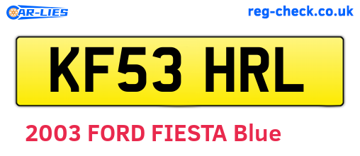 KF53HRL are the vehicle registration plates.