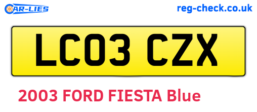 LC03CZX are the vehicle registration plates.