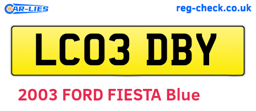LC03DBY are the vehicle registration plates.