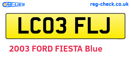LC03FLJ are the vehicle registration plates.