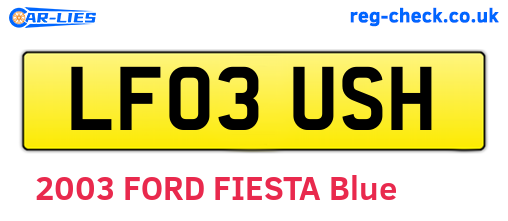 LF03USH are the vehicle registration plates.