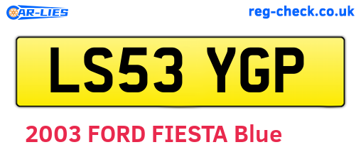 LS53YGP are the vehicle registration plates.
