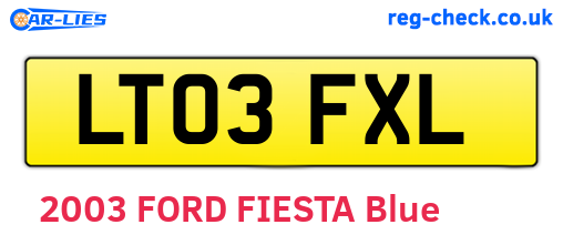 LT03FXL are the vehicle registration plates.