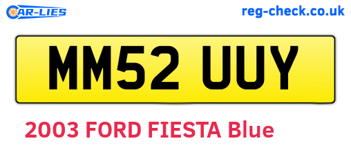 MM52UUY are the vehicle registration plates.