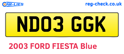ND03GGK are the vehicle registration plates.