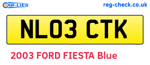 NL03CTK are the vehicle registration plates.