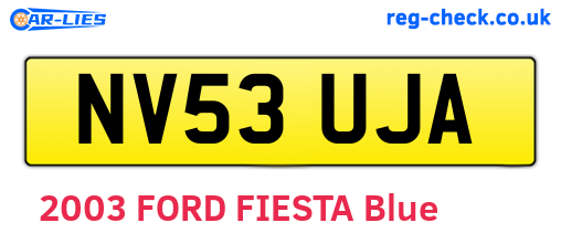 NV53UJA are the vehicle registration plates.
