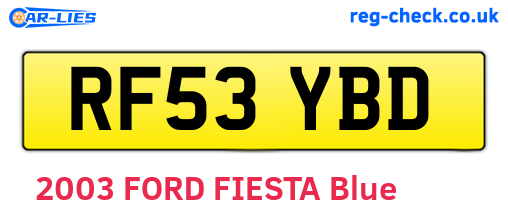 RF53YBD are the vehicle registration plates.