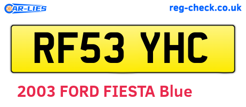 RF53YHC are the vehicle registration plates.
