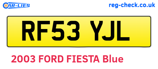RF53YJL are the vehicle registration plates.