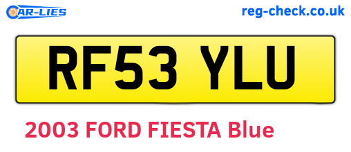 RF53YLU are the vehicle registration plates.