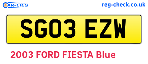SG03EZW are the vehicle registration plates.