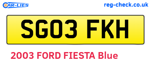 SG03FKH are the vehicle registration plates.