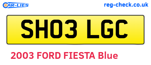 SH03LGC are the vehicle registration plates.