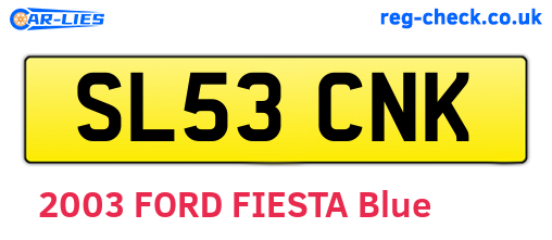 SL53CNK are the vehicle registration plates.