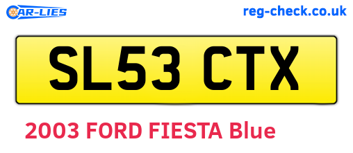 SL53CTX are the vehicle registration plates.