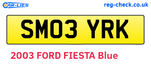 SM03YRK are the vehicle registration plates.