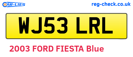 WJ53LRL are the vehicle registration plates.