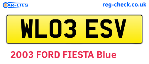 WL03ESV are the vehicle registration plates.