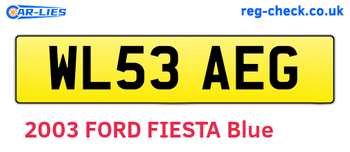 WL53AEG are the vehicle registration plates.