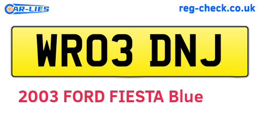 WR03DNJ are the vehicle registration plates.