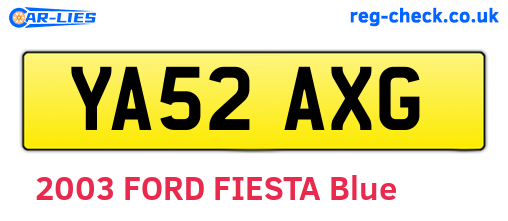 YA52AXG are the vehicle registration plates.