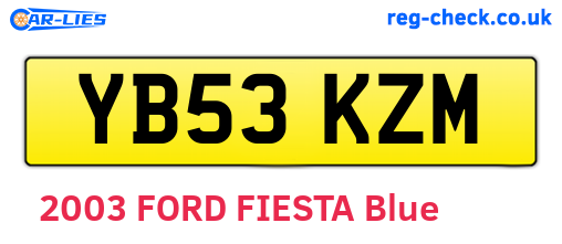 YB53KZM are the vehicle registration plates.