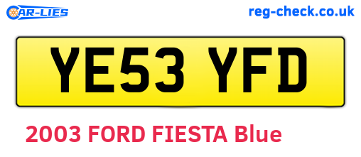 YE53YFD are the vehicle registration plates.