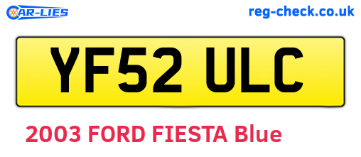 YF52ULC are the vehicle registration plates.