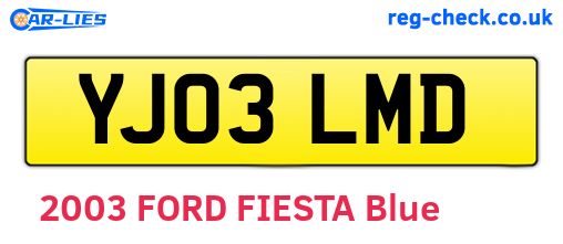 YJ03LMD are the vehicle registration plates.